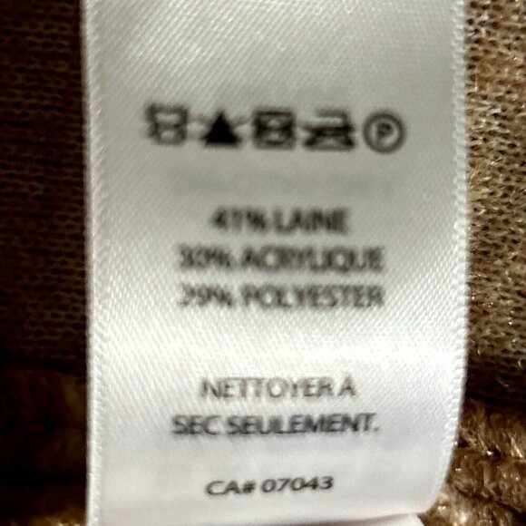 H&M SZ L Cream Cable-Knit Bodycon Wool Blend Sweater Dress Layering Classic - Picture 10 of 11